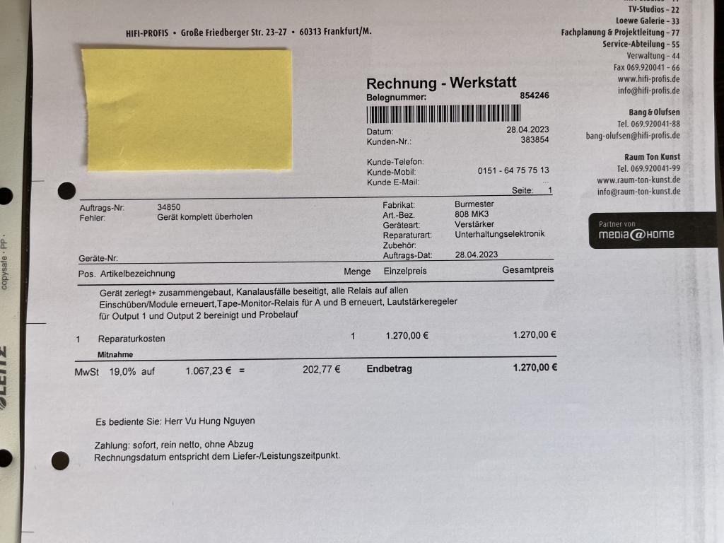 Burmester Mk Gebrauchtger T Transistor