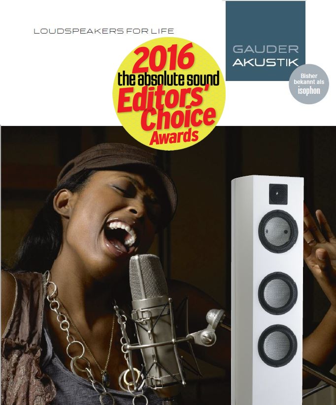 EDITOR´S CHOICE AWARD 2016 für GAUDER AKUSTIK EDITOR´S CHOICE AWARD 2016 für GAUDER AKUSTIK 