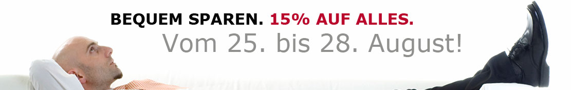 15% Rabatt auf alles! Bequem 15% sparen!