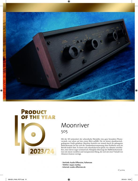 Gerät des Jahres und Friedensnobelpreis für die Moonriver 505 Phonostufe + neuer Test in der STEREO www.audio-offensive.de und www.berlin-hifi.de