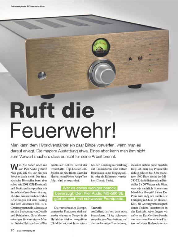 PIER AUDIO - MS 580 - TOLLES DING laut steroplay 